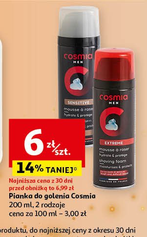 Pianka do golenia sensitive Cosmia promocja