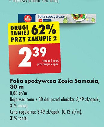 Folia spożywcza 30 m Zosia samosia promocja