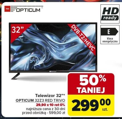 Telewizor 32" OPTICUM 32Z3 RED TRAVEL promocja w Carrefour