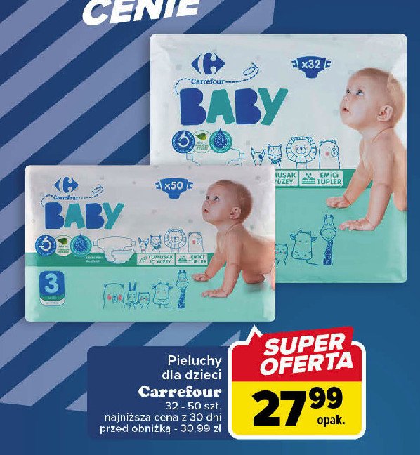 Pieluchy dla dzieci 3 Carrefour baby promocja w Carrefour