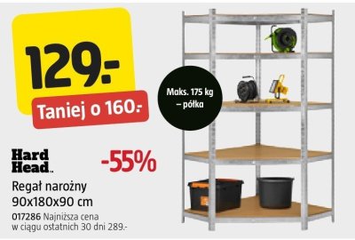 Regał narożny 90x180x90 cm Hard Head promocja w Jula