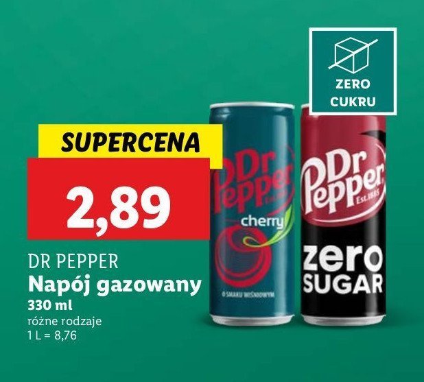 Napój Dr pepper promocja w Lidl