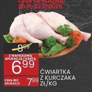Ćwiartka z kurczaka zł/kg promocja w Wafelek