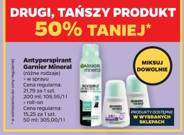 Dezodorant black and white Garnier mineral invisible promocja