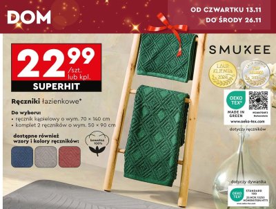Ręczniki łazienkowe SMUKEE promocja w Biedronka