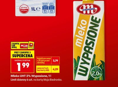 Mleko UHT 2% Wypasione promocja w Biedronka