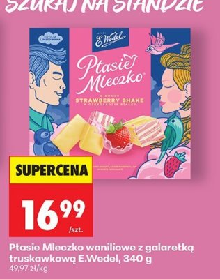 Ptasie Mleczko waniliowe z galaretką truskawkową 340 g promocja w Biedronka
