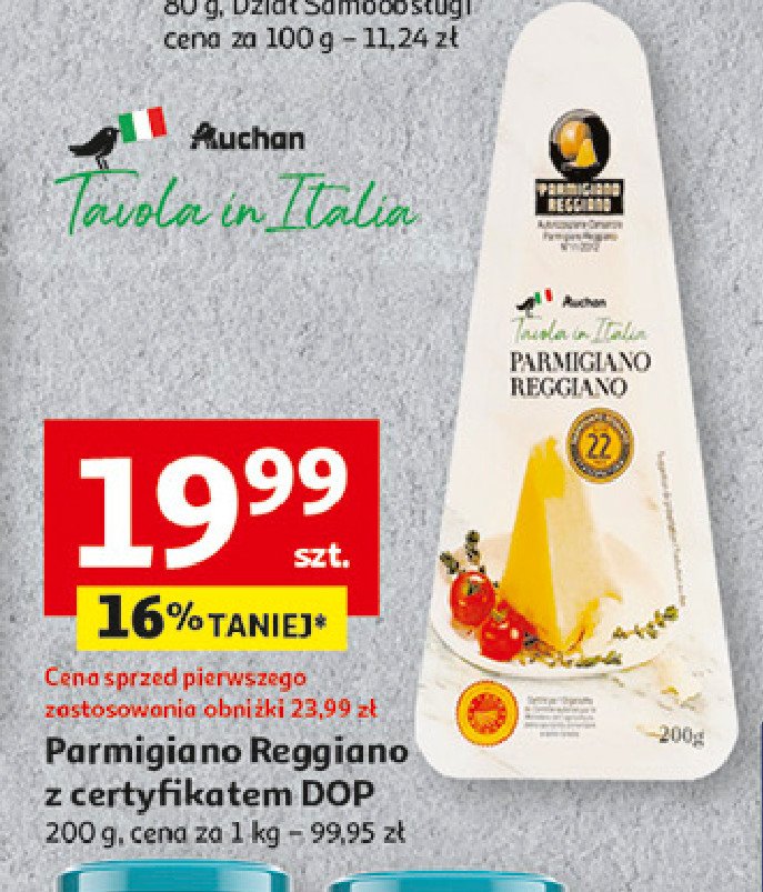 Parmigiano reggiano Auchan tavola in italia promocja