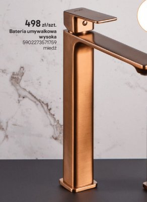 Bateria umywalkowa wysoka miedziana Valvex promocja w Castorama