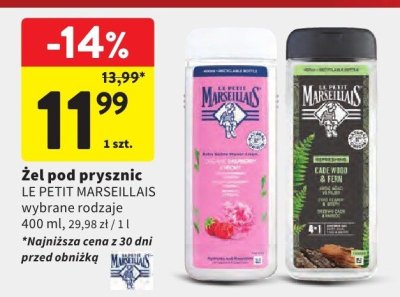 Żel pod prysznic wybrane rodzaje 400 ml Le Petit Marseillais promocja w Intermarche