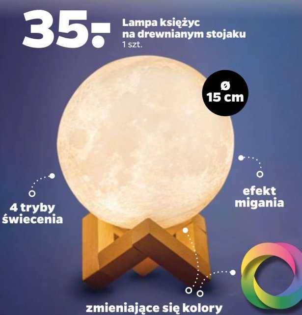 Lampa księżycowa 15 cm promocja w Netto