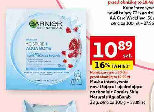 Maseczka moisture + aqua bomb Garnier skin naturals promocja