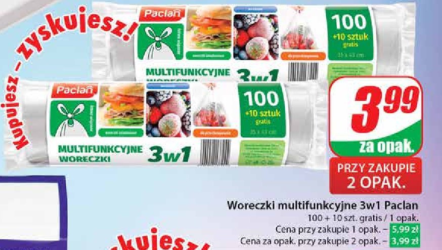 Woreczki u-uśmiechnięte 3l Paclan promocja