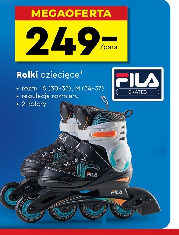 Rolki dziecięce 30-33 Fila promocja w Biedronka