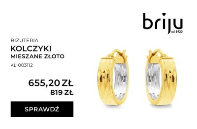 Kolczyki mieszane złoto promocja w Briju