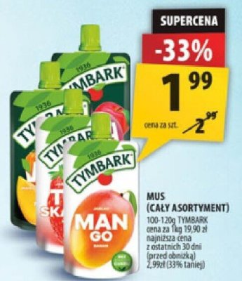 Mus TYMBARK (cały asortyment) 100-120g promocja w Arhelan