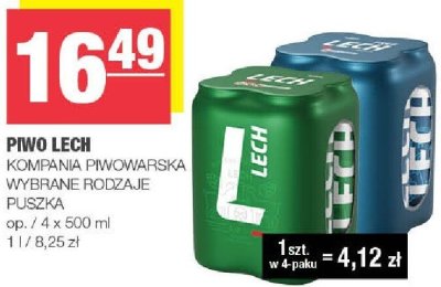 Piwo Lech Kompania Piwowarska puszka promocja w SPAR