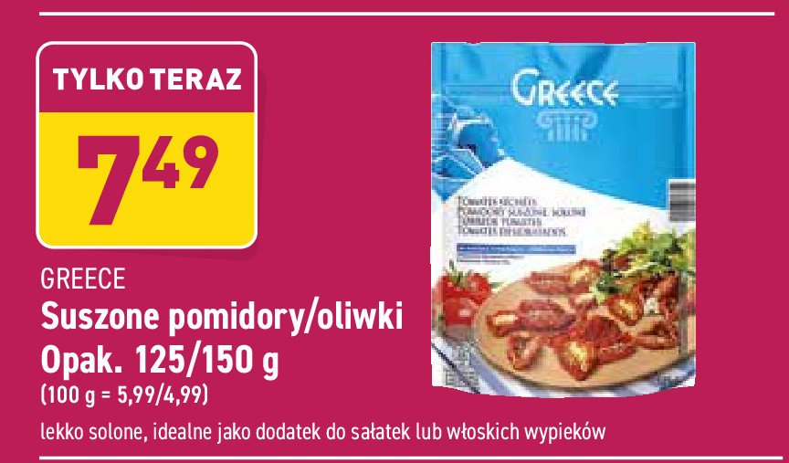 Pomidory suszone Greece promocja