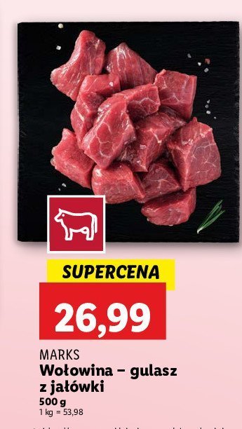Mięso wołowe na gulasz MARKS promocja w Lidl