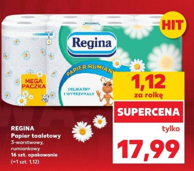 Papier toaletowy Regina Papier toaletowy 3-warstwowy, rumiankowy 16 szt. promocja w Kaufland