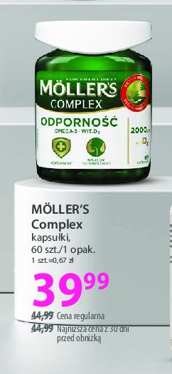 Kapsułki omega-3 + d3 + k2 Moller's complex promocja w Hebe