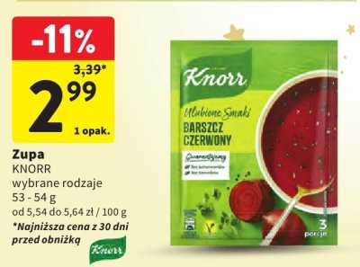 Zupa KNORR wybrane rodzaje promocja w Intermarche