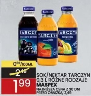Sok/Nektar Tarczyn różne rodzaje 0,3L promocja w Wafelek