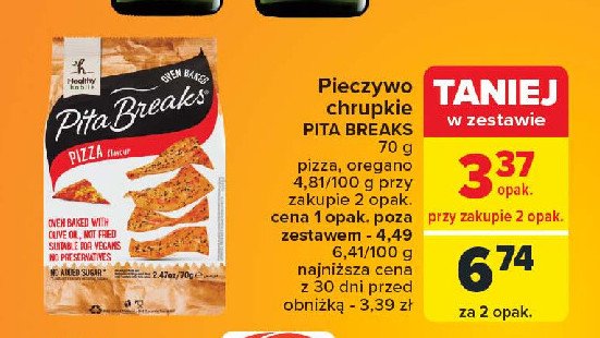 Chipsy z pity pizza PITA BREAKS promocja w Carrefour