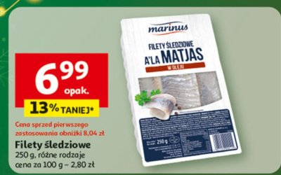 Filety śledziowe 250 g, różne rodzaje promocja w Auchan