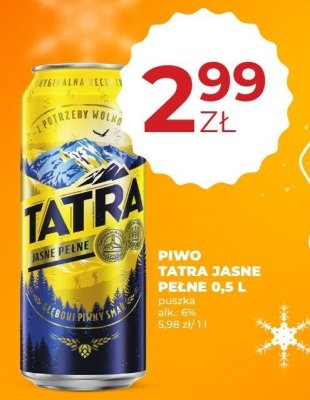 Piwo Tatra Jasne Pełne 0,5 L promocja w Duży Ben