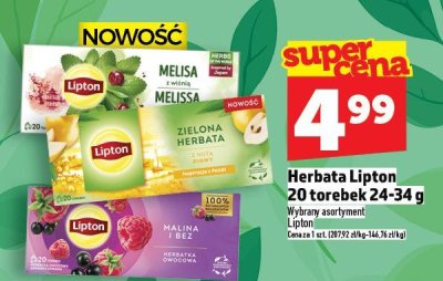 Herbata Lipton 20 torebek 24-34 g promocja w TOPAZ
