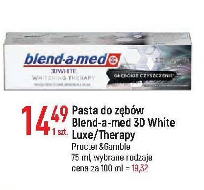 Pasta do zębów pearl Blend-a-med 3d white luxe promocja