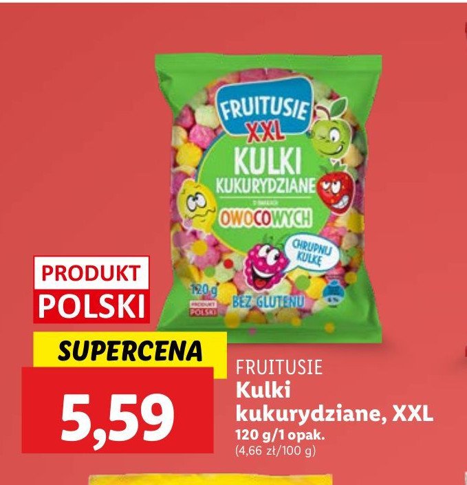 Kulki kukurydziane owocowe Fruitusie Chrupex promocja