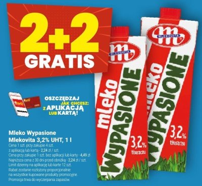 Mleko Wypasione Mlekovita 3,2% UHT promocja w Twój Market