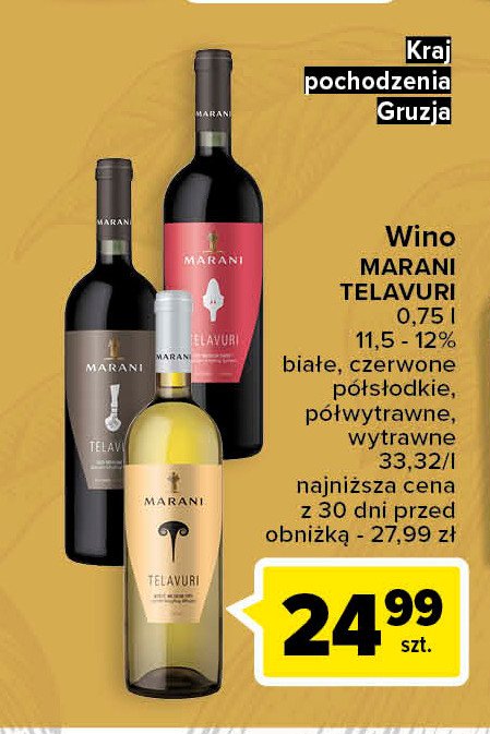 Wino MARANI TELAVURI RED DRY promocja
