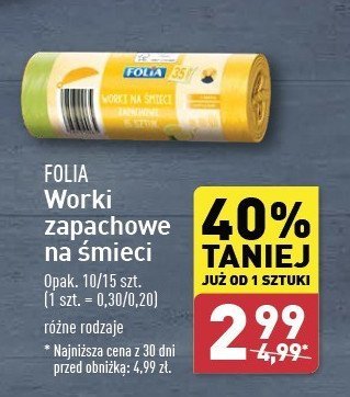 Worki na śmieci 35 l cytrynowe Folia promocja