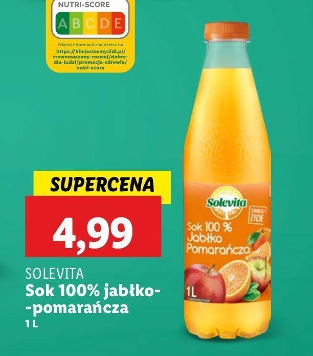 Sok jabłko-pomarańcza Solevita promocja