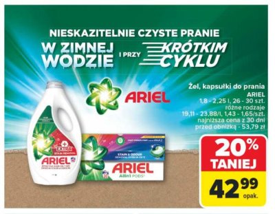 Kapsułki do prania color Ariel 3 in 1 promocja