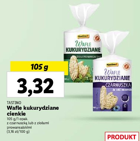 Wafle kukurydziane zioła prowansalskie Tastino promocja