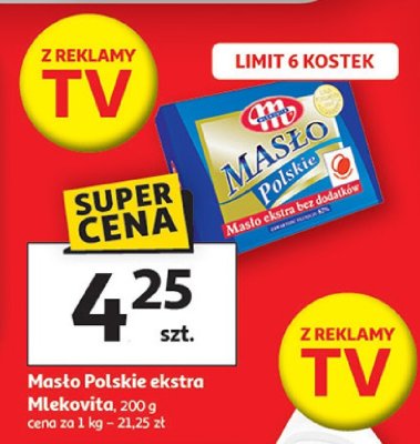 Masło Polskie ekstra Mlekovita promocja w Auchan