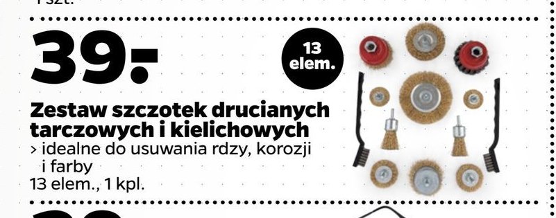 Zestaw szczotek drucianych tarczowych i kielichowych promocja w Netto