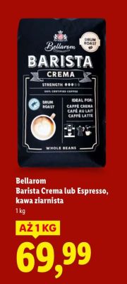 Kawa ziarnista Barista Crema 1 kg promocja w Lidl