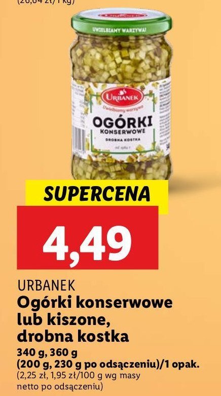 Ogórki kiszone drobna kostka Urbanek promocja