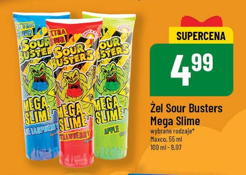Żel sour busters mega slime apple Maxco promocja