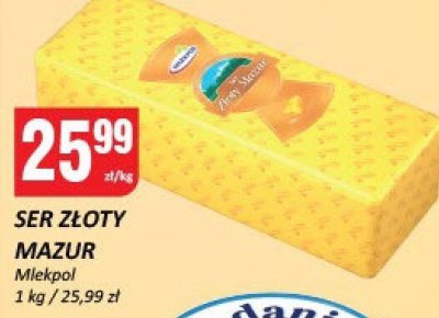 Ser żółty Mazur Mlekpol promocja w Chorten