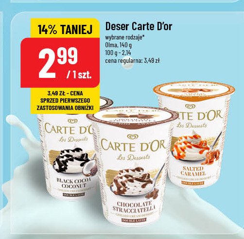 Deser śmietankowy black cocoa coconut Algida carte d'or les desserts promocja w POLOmarket