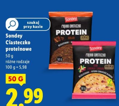 Ciasteczko proteinowe Sondey Ciasteczko proteinowe promocja w Lidl