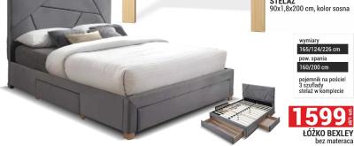 Łóżko BEXLEY bez materaca promocja w Merkury Market
