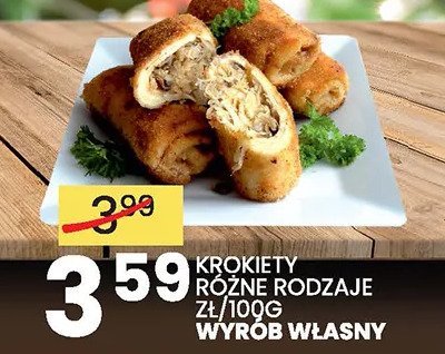 Krokiety różne rodzaje Wyrób Własny promocja w Wafelek