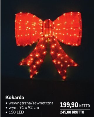Dekoracja świąteczna Kokarda wewnętrzna/zewnętrzna promocja w Makro